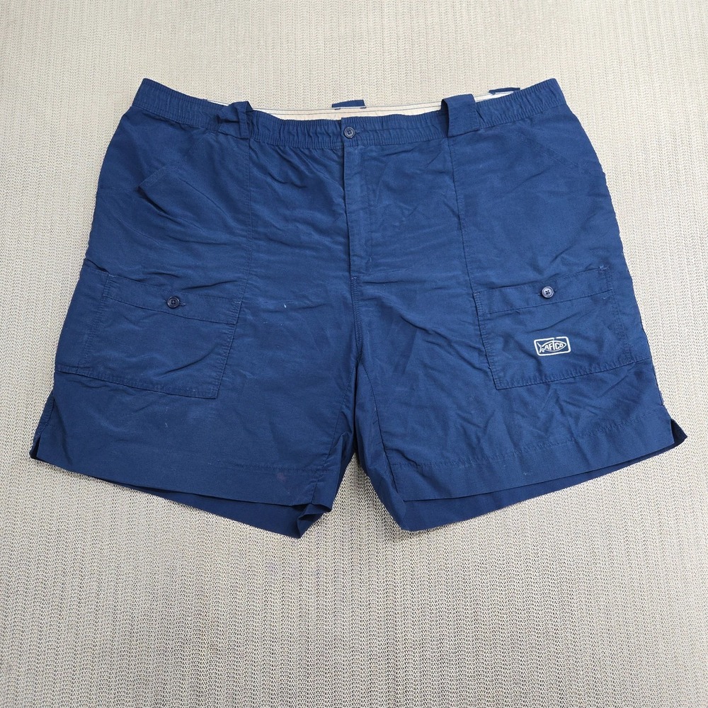 AFTCO Shorts Mens 46 x 8" Inseam Blue Nylon Fishing Outdoor